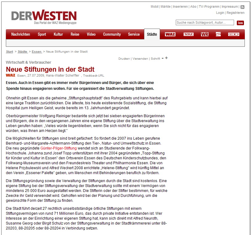 Pressemeldung DerWesten/WAZ