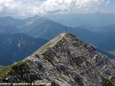 Gipfel von der Rotwandlspitze aus gesehen.