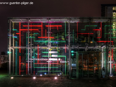 Lichtinstallation Stadtbibliothek Essen