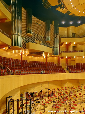 Alfried Krupp Saal, Blick auf die Orgel