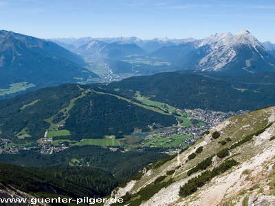 Blick von der Reither Scharte auf Seefeld