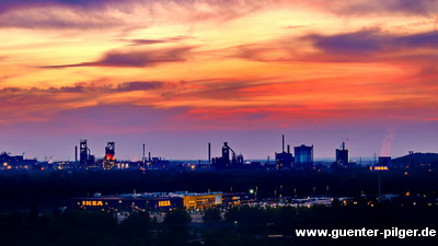 Sonnenuntergang in Duisburg-Bruckhausen