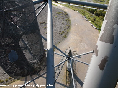 Blick von ganz oben auf die Treppe