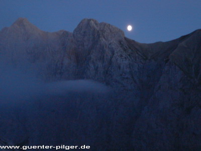 Mondaufgang auf der Knorrhütte