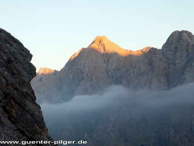 Sonnenuntergang auf der Knorrhütte